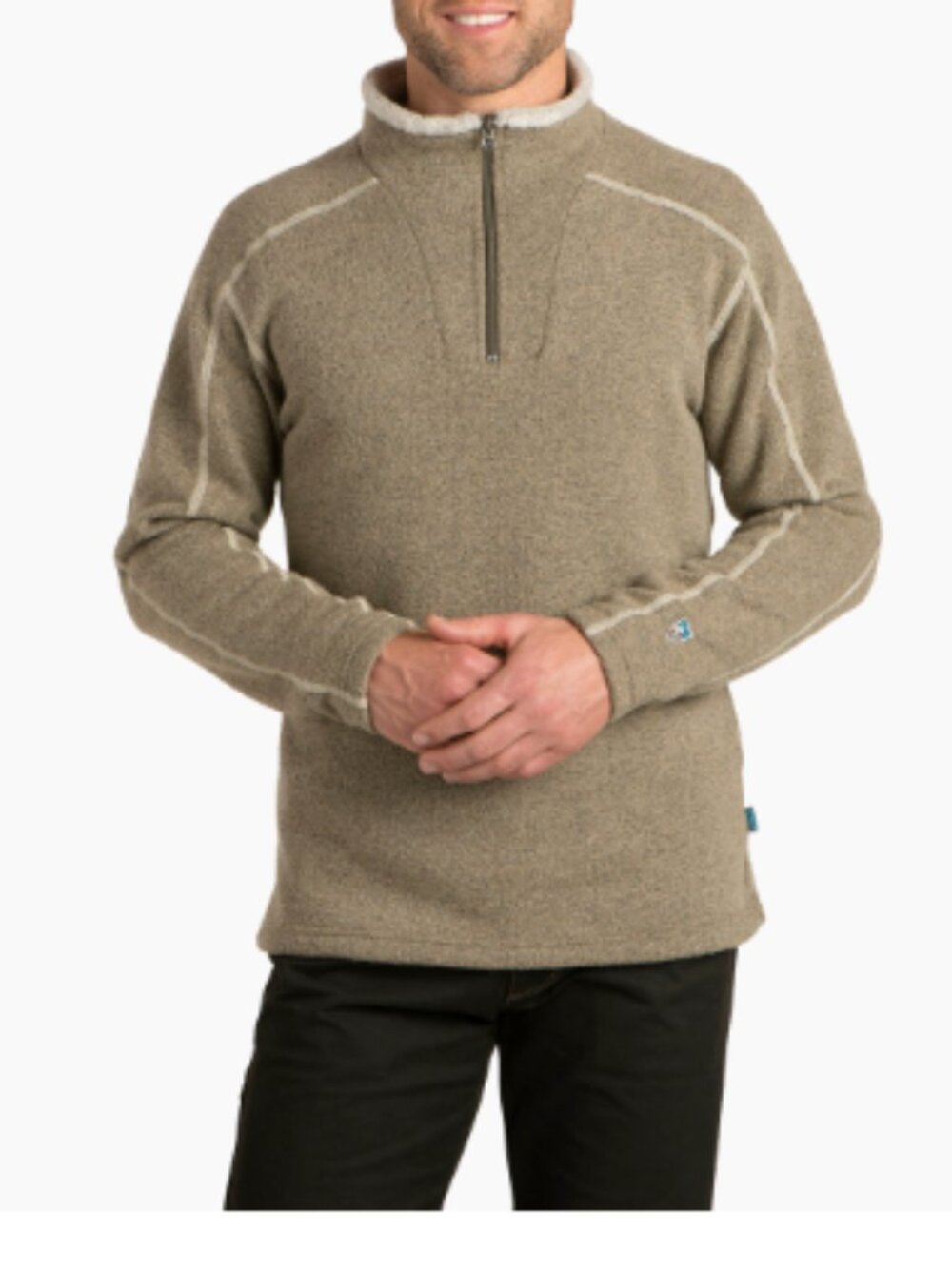Kuhl Alfpaca Fleece Sweater Mens L Tan 1/4 Zip